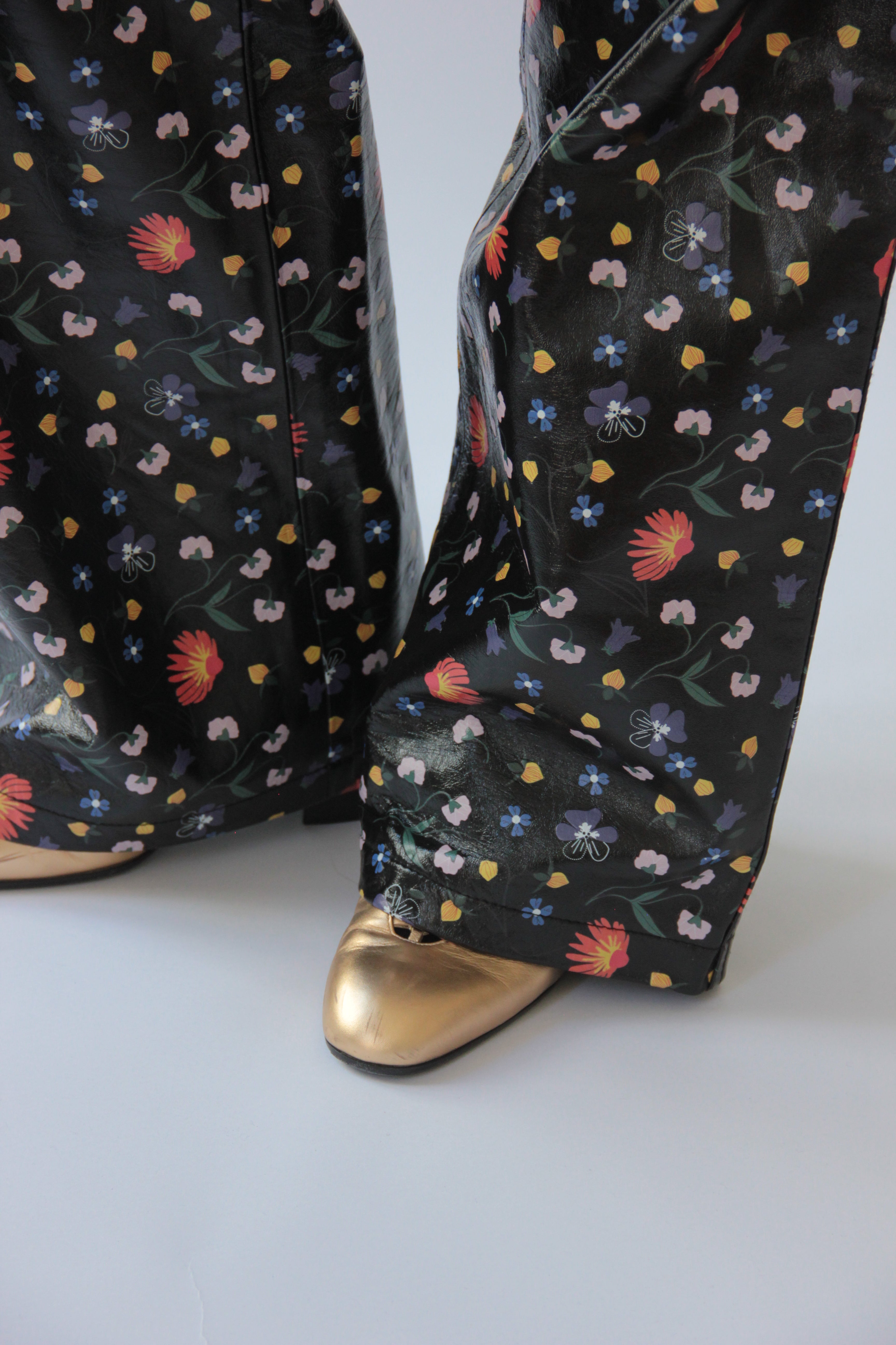 LEATHER PANT platine