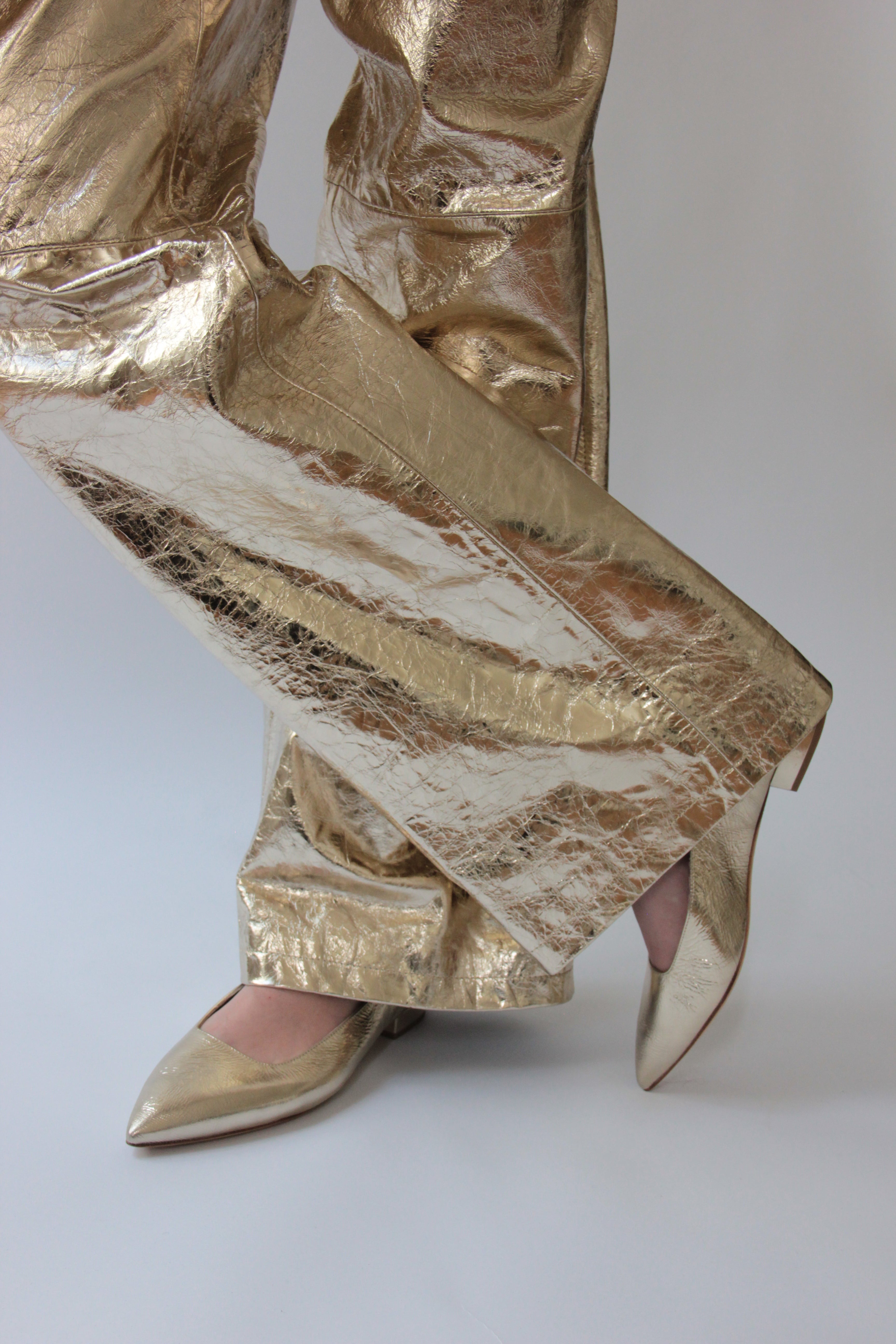 LEATHER PANT platine