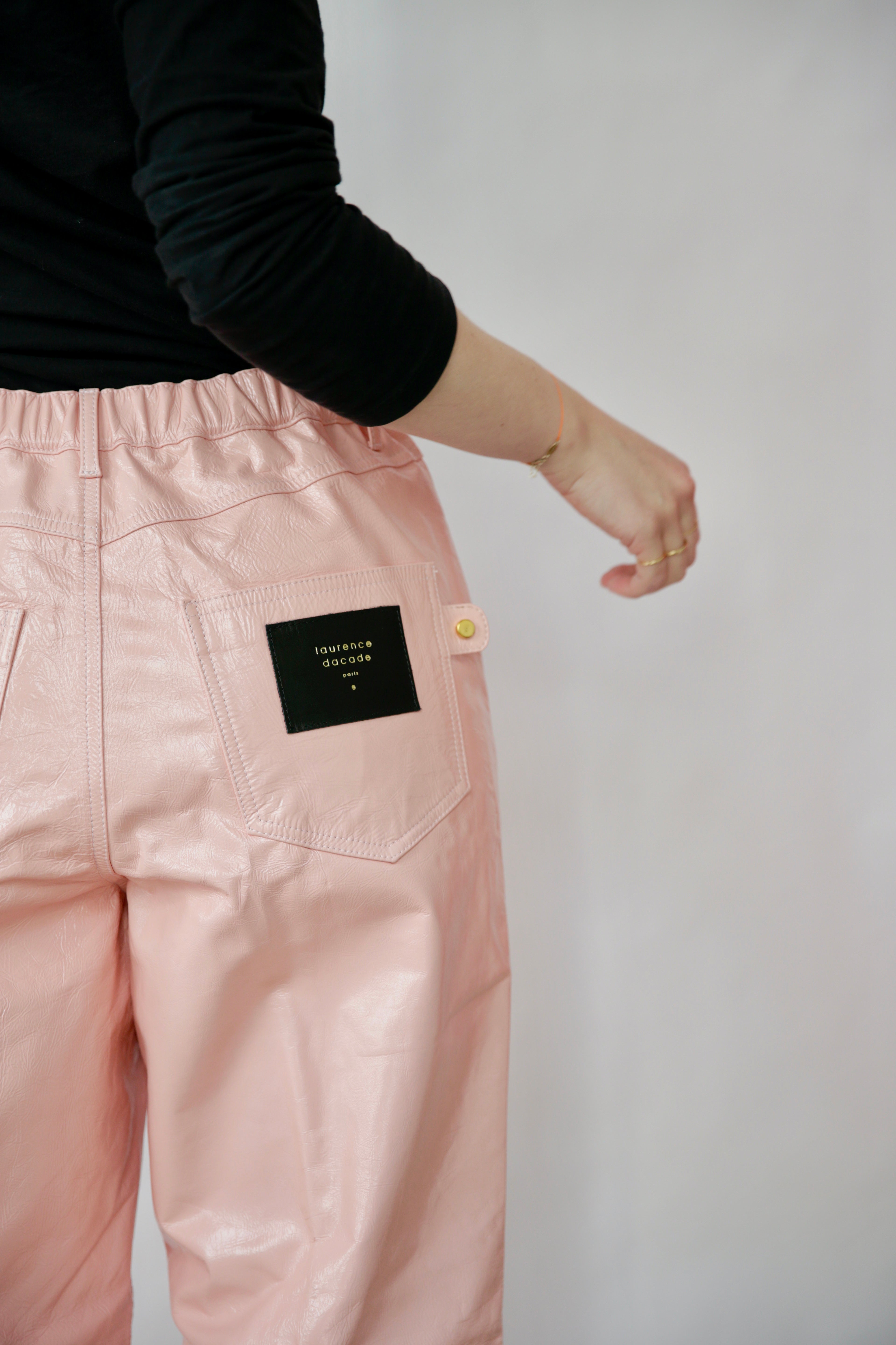 LEATHER PANT pink
