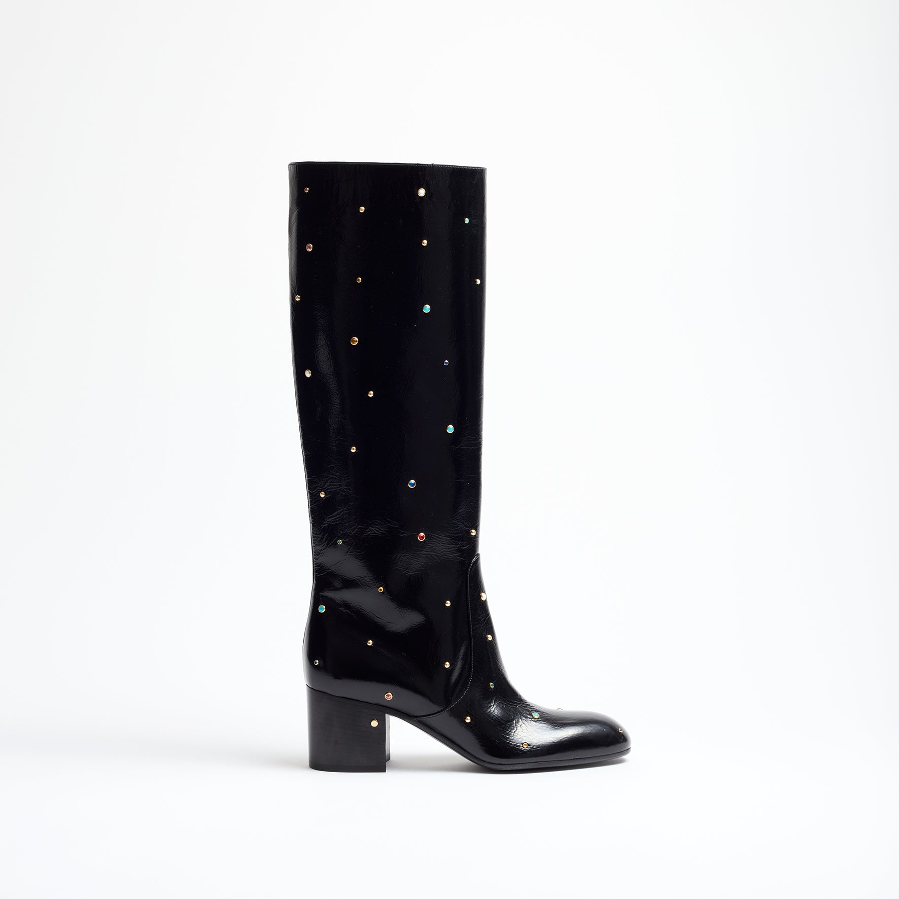 BENJI black and multicolor studs - THE PERFECT HIGH BOOTS