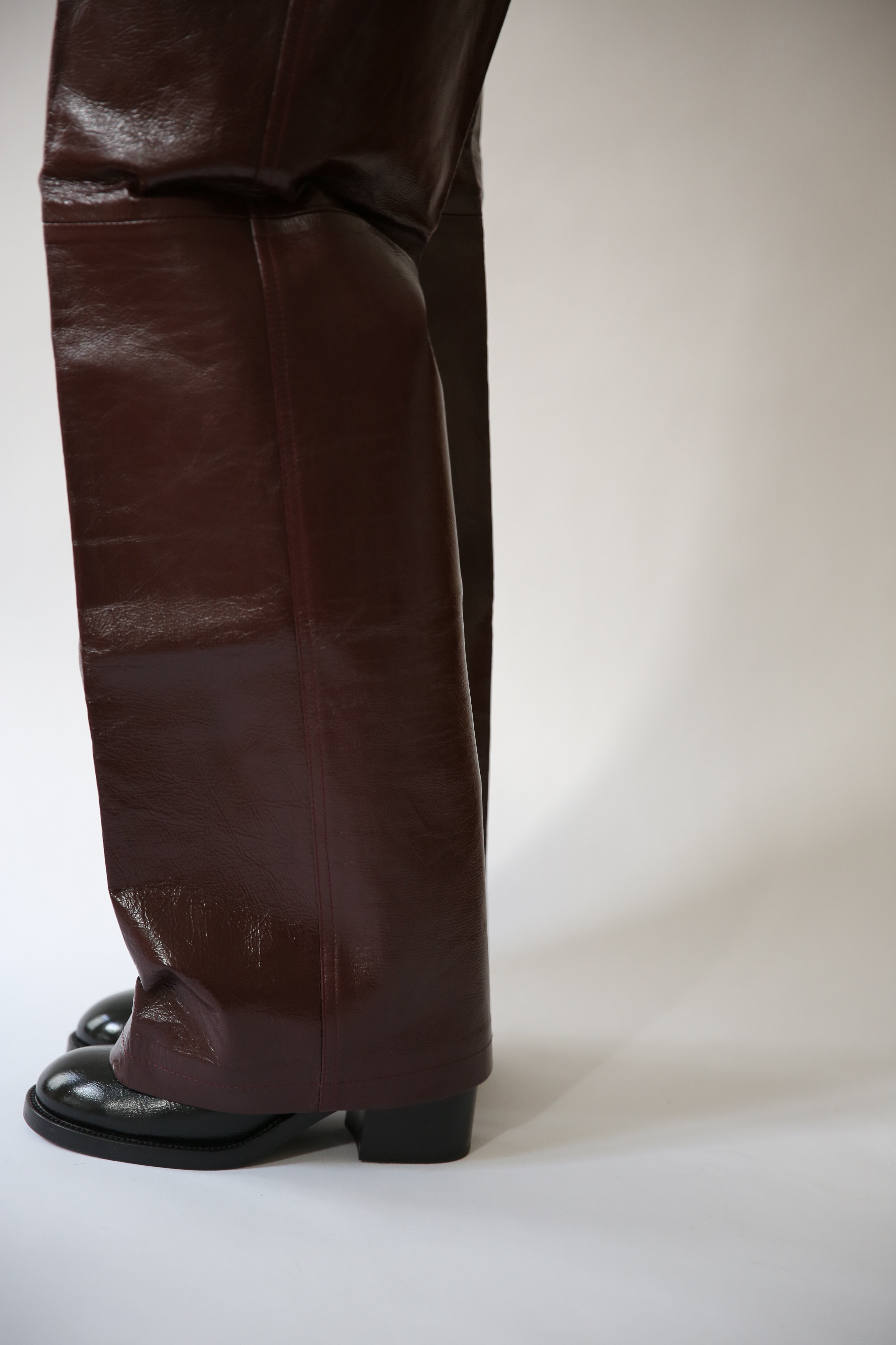 LEATHER PANT burgundy