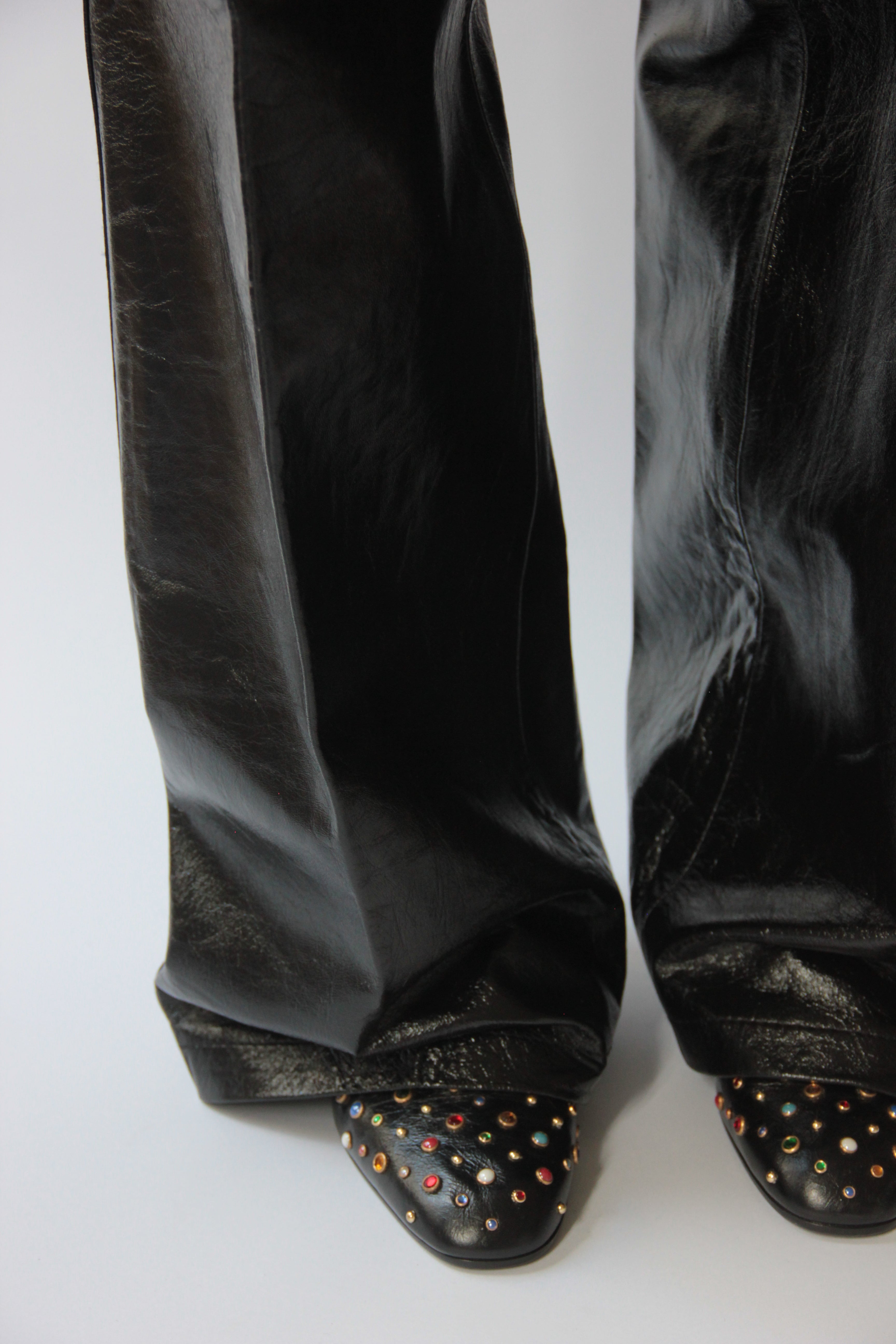 laurence dacade PANTALON EN CUIR platine