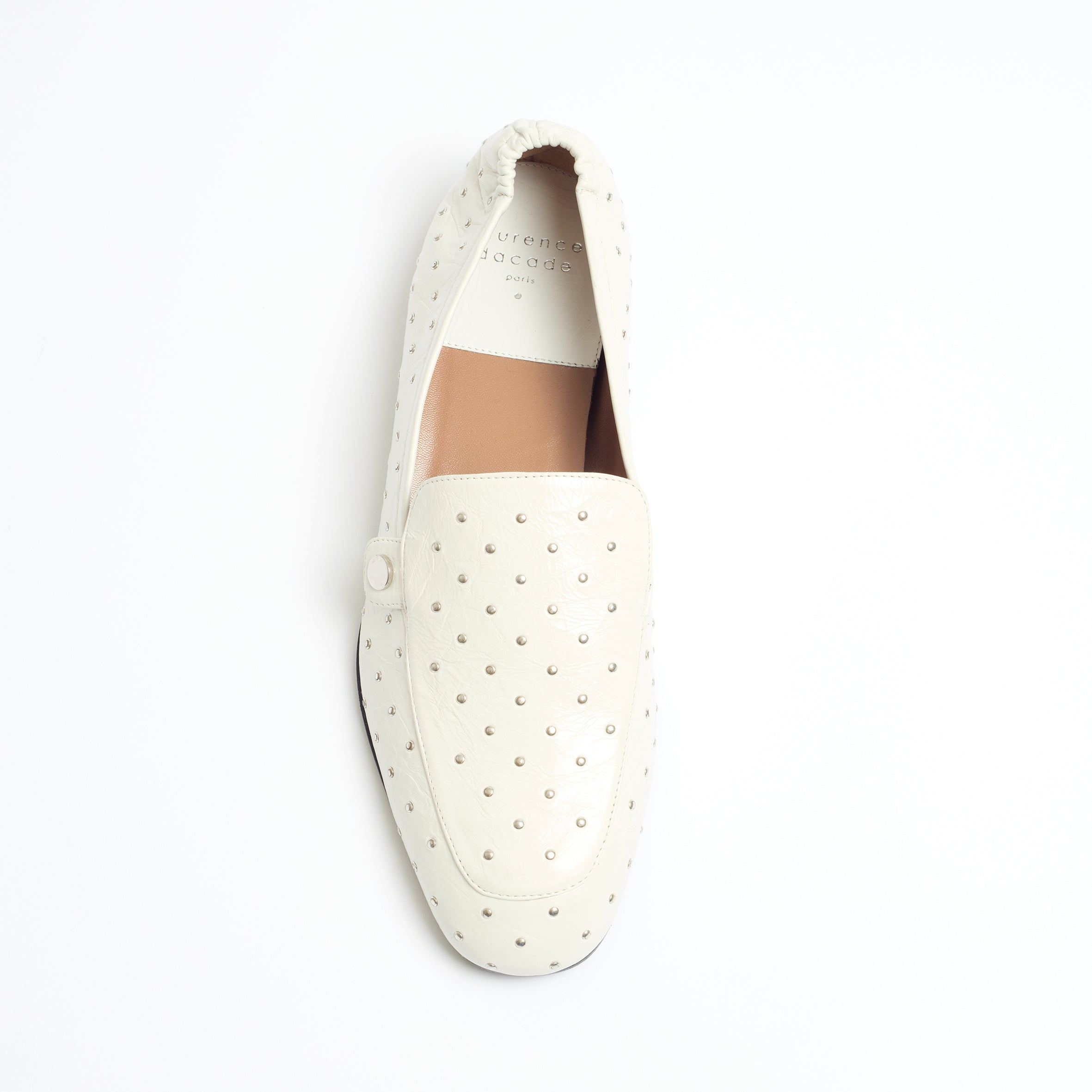 ANGELA white studs - THE ANDROGYNOUS LOAFER